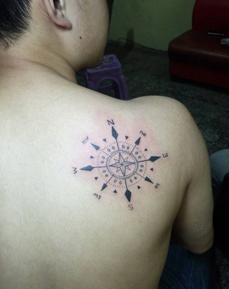 指南针纹身图片