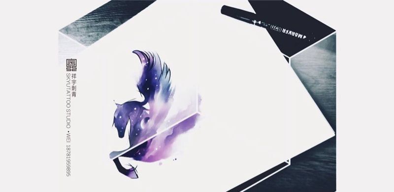 定制手稿纹身图片_手稿肩部清新原创动物纹身图案