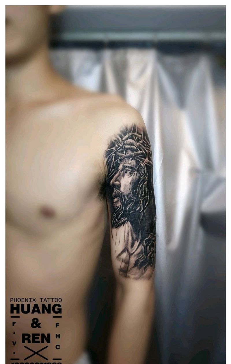 耶稣纹身图片