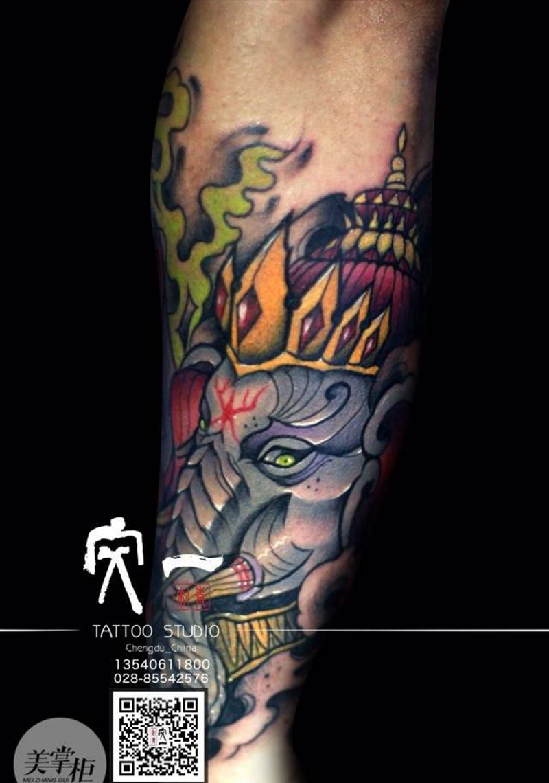 文一刺青 NEW SCHOOL纹身图片_欧美原创动物颈部肩部胸部腿部手臂臀部成都 文一纹身图案