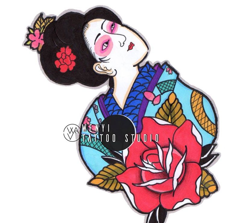 文一刺青——梦子     手稿展示纹身图片_欧美清新原创手稿成品纹身图案