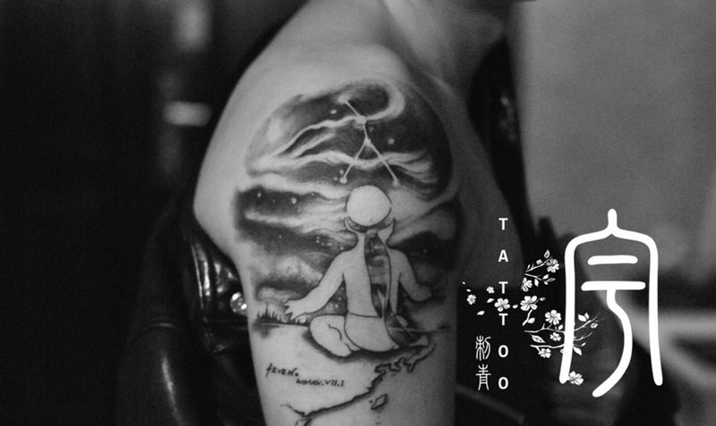 巨蟹宝宝纹身图片_人物原创写实成品纹身图案