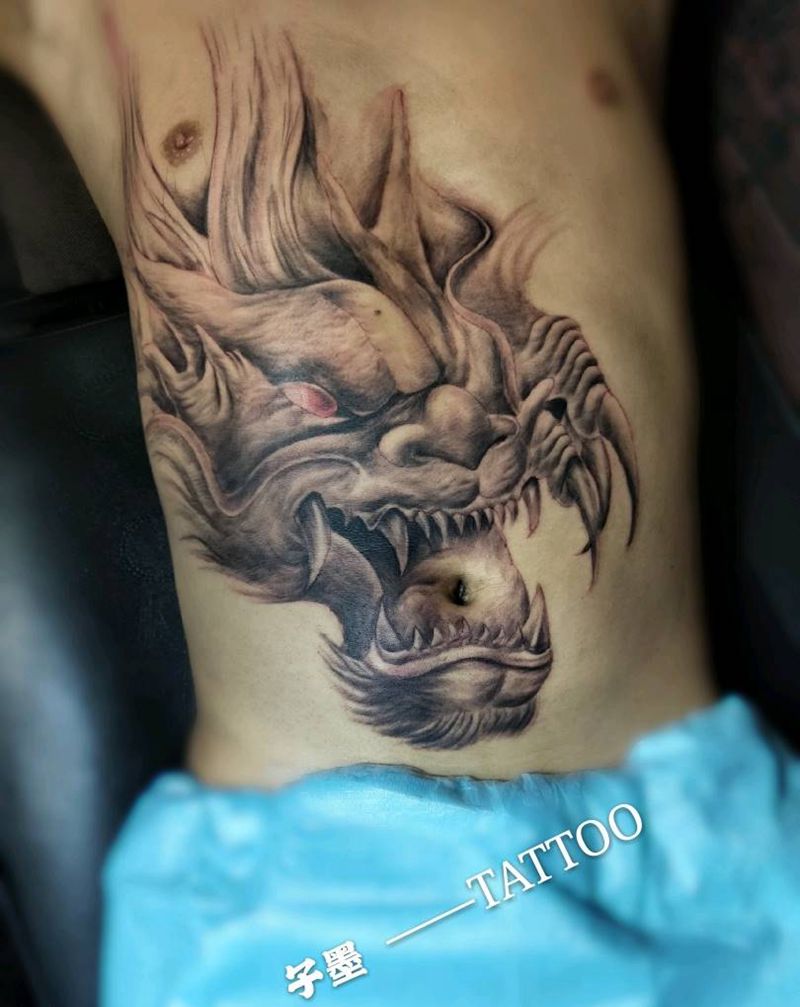 龙纹身图片_欧美写实龙纹身图案