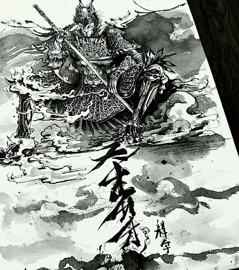 天生我才纹身图片_背部传统鬼神成品纹身图案