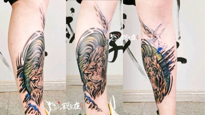 修改纹身图片_脚部水墨纹身图案