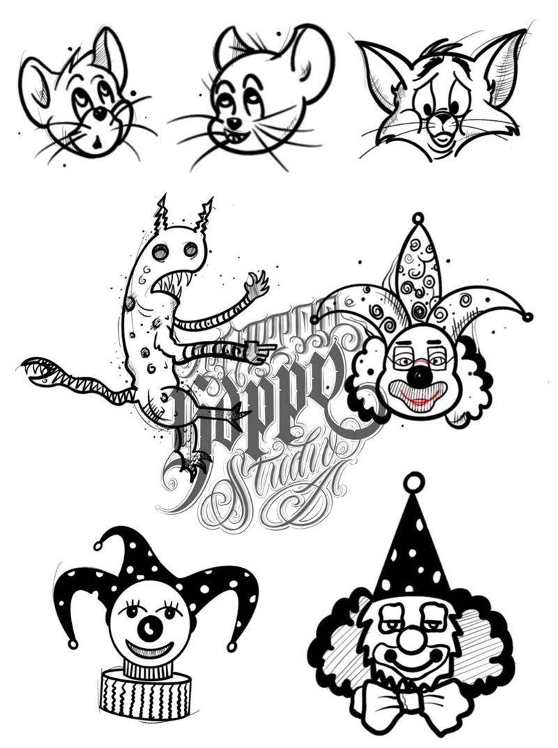 新稿子纹身图片_手臂脚部New SchoolOld School纹身图案