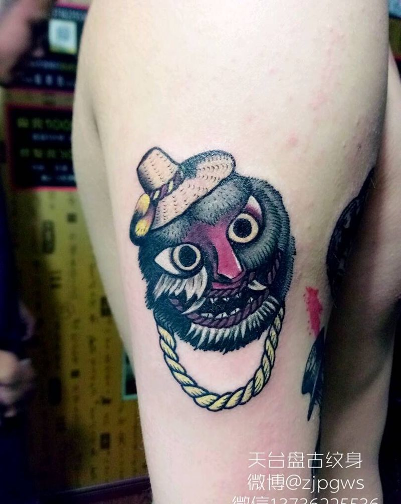 无纹身图片_肩部手臂欧美动物鬼神成品纹身图案