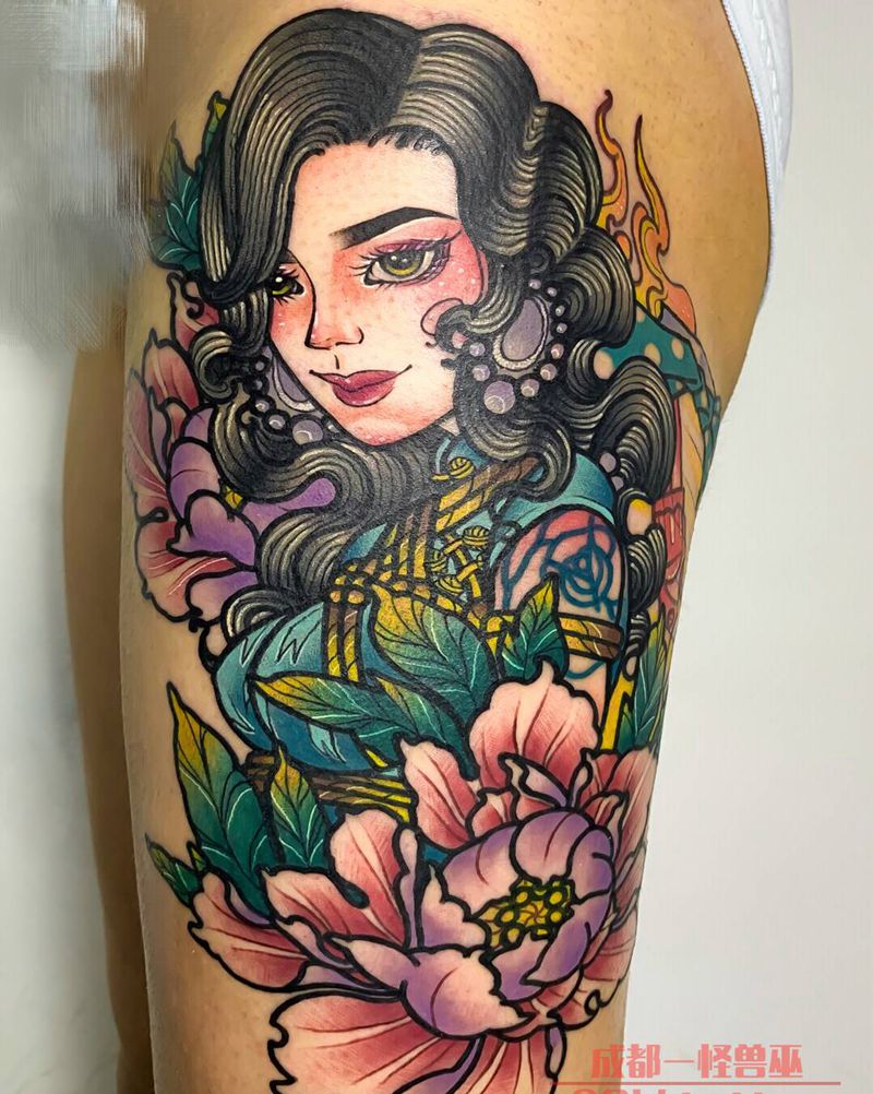 赏金猎人纹身图片_臀部纹身图案