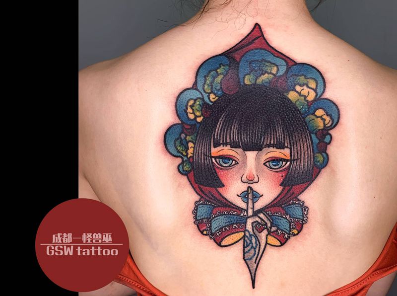 背部遮盖纹身图片_背部纹身图案