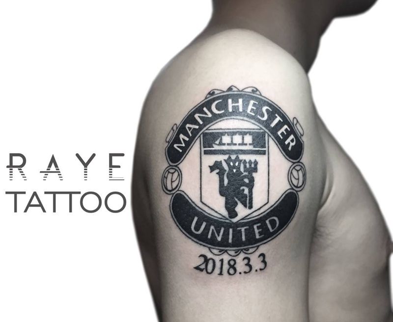 曼联队标纹身图片_成品手臂欧美纹身图案