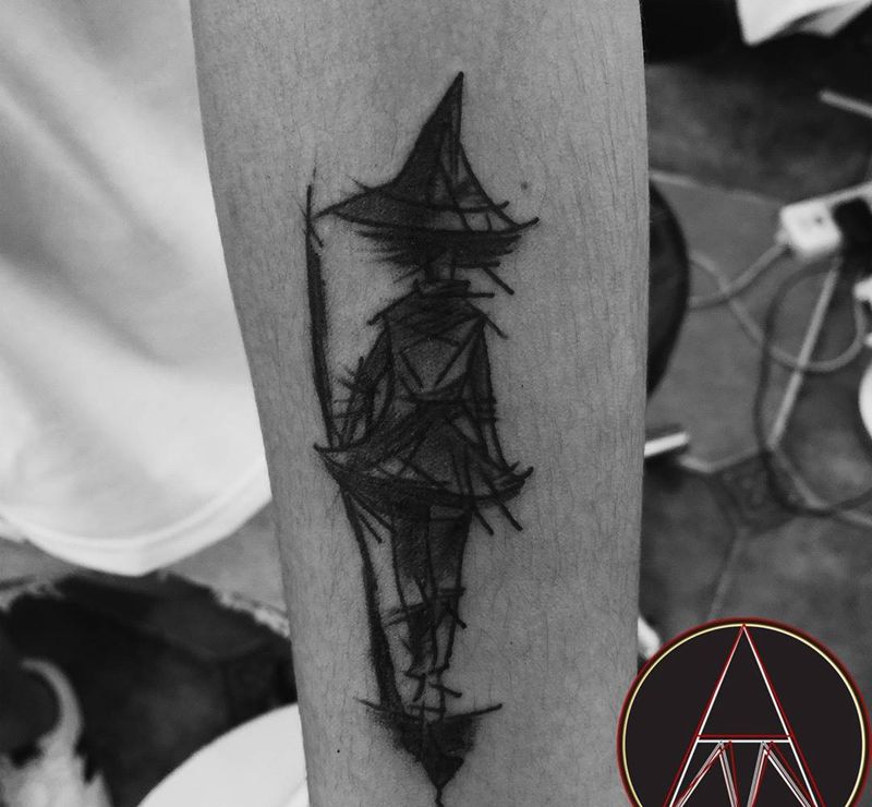 女巫纹身图片_成品手臂纹身图案