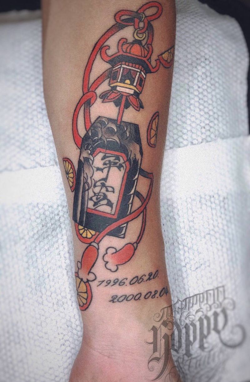 平安符纹身图片_手臂手部水彩纹身图案