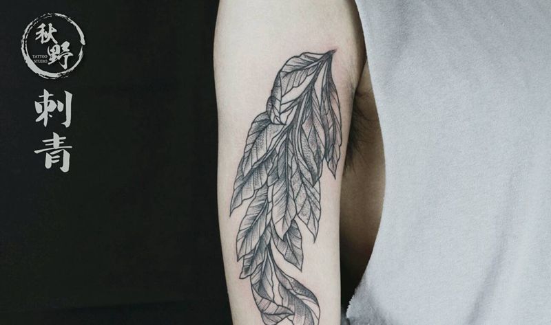 树叶纹身图片