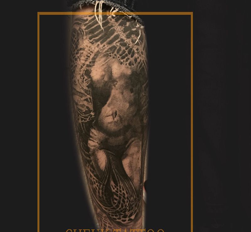 尸纹身图片_欧美写实纹身图案