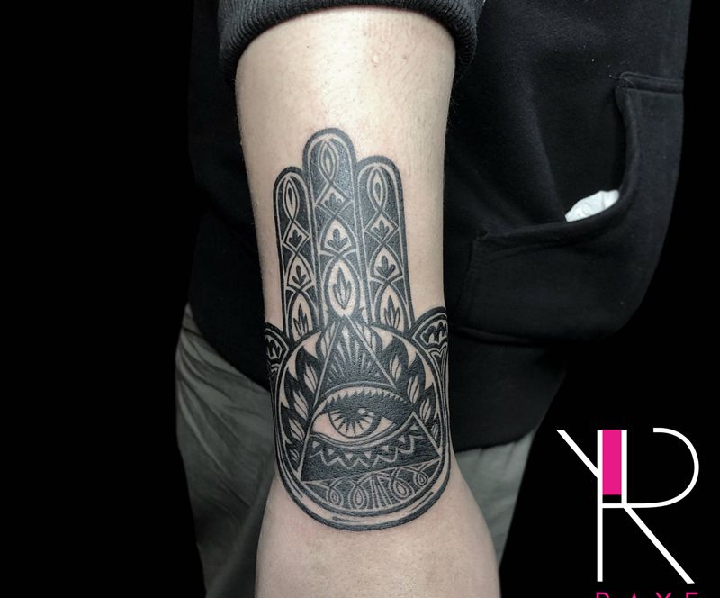 法玛蒂之手纹身图片_手部图腾纹身图案