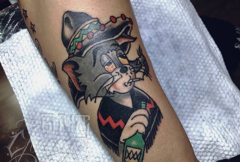 汤姆与杰瑞~纹身图片_手臂Old School纹身图案