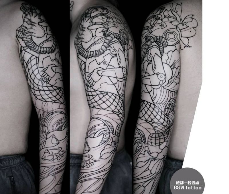 寄生纹身图片_手臂纹身图案