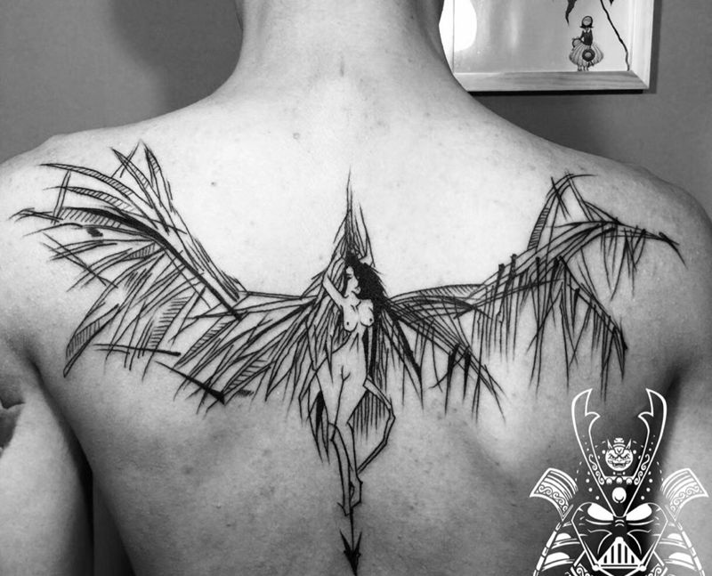 抽象女神纹身图片