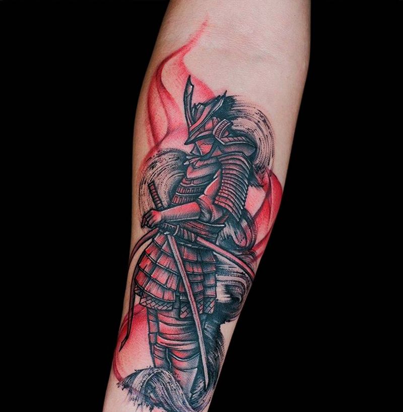 孤独与生命纹身图片_手臂纹身图案