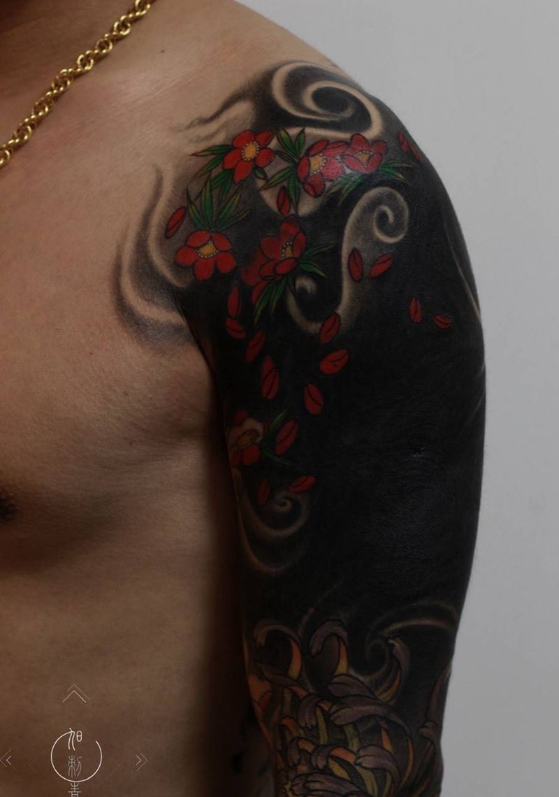 work  # 黑臂纹身图片_成品手臂手部传统纹身图案