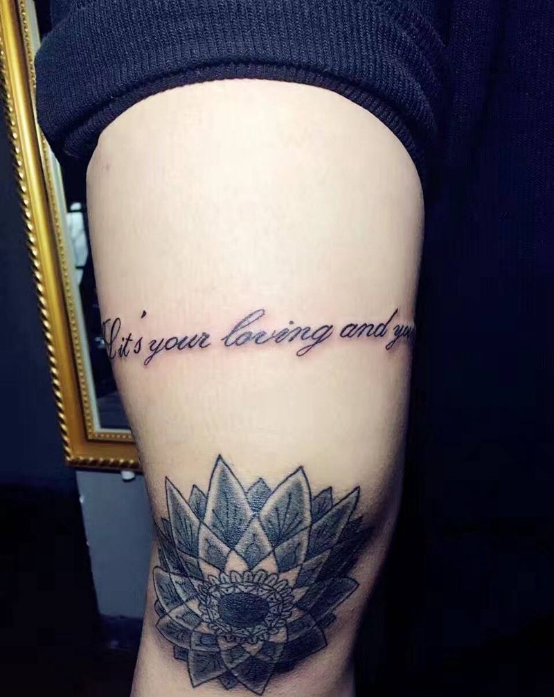 英文纹身图片_成品腿部清新字符纹身图案