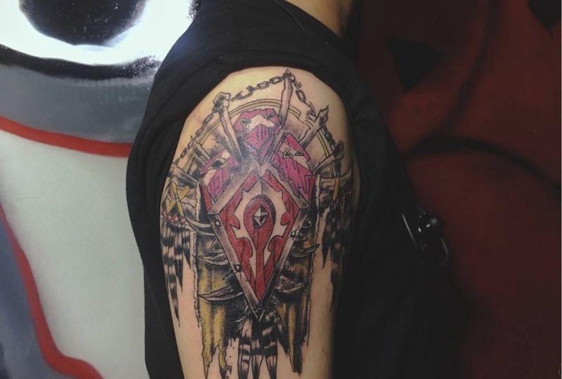 为了部落纹身图片_手臂New School纹身图案