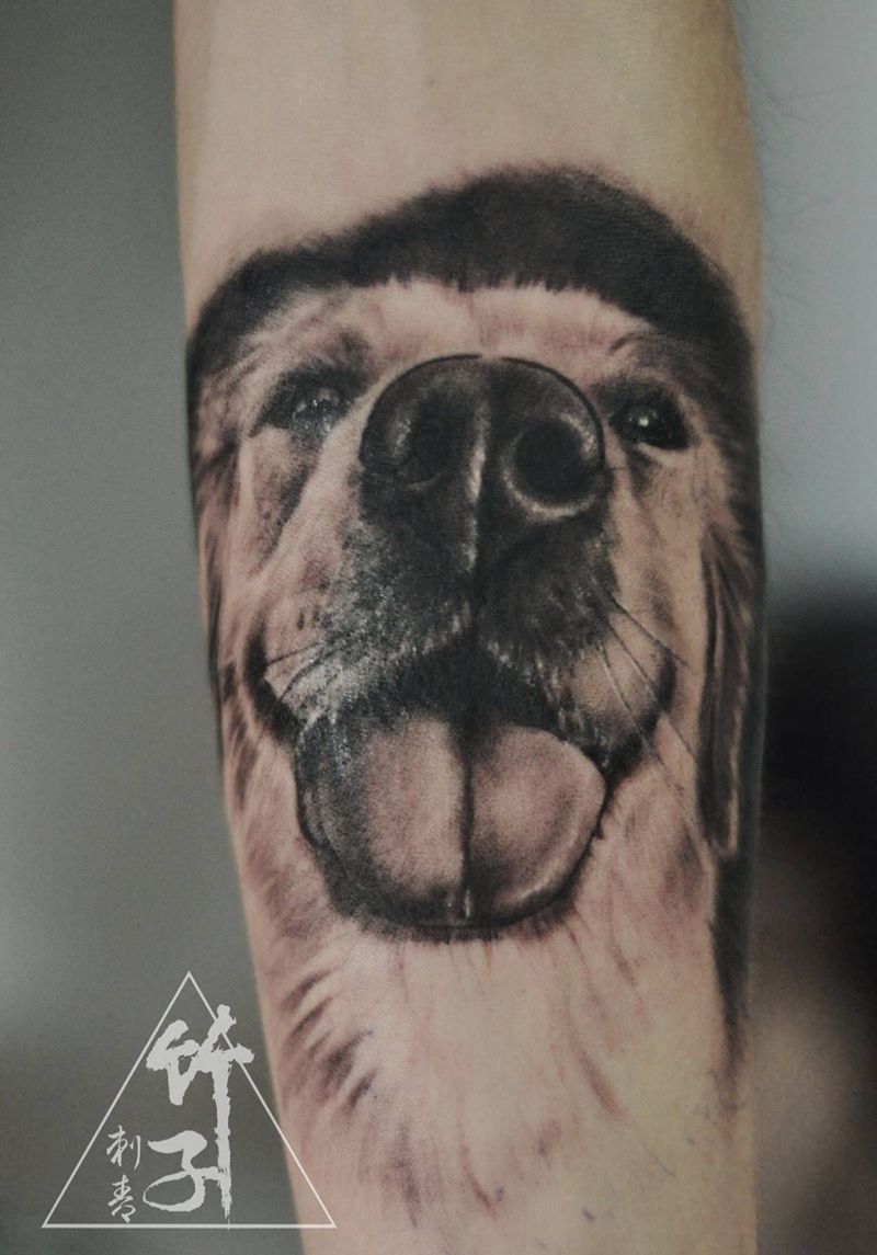 素描欧美黑灰写实纹身图片_成品手臂手部写实欧美肖像原创动物纹身图案