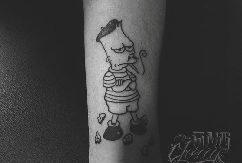 school辛普森纹身图片_New School卡通纹身图案