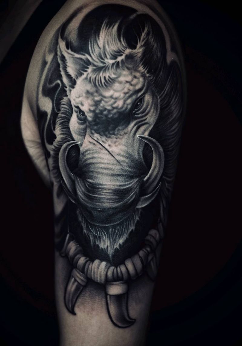 山神纹身图片_手臂纹身图案