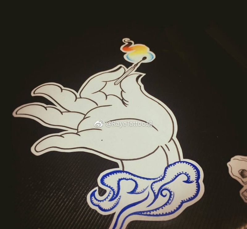 手纹身图片_手稿插画欧美传统清新宗教原创纹身图案