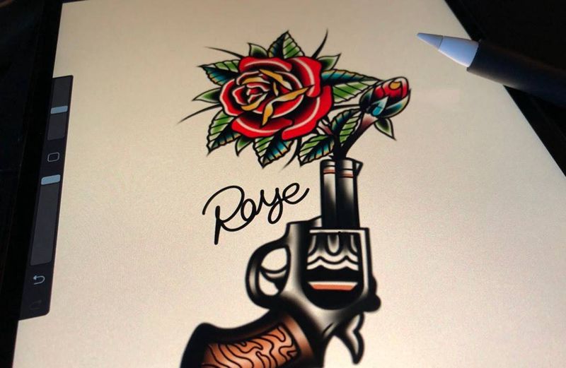 向死而生纹身图片_Old School纹身图案