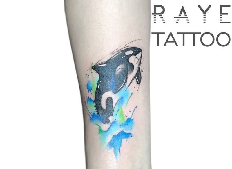 遮盖纹身图片_成品手臂欧美清新动物遮盖水彩纹身图案