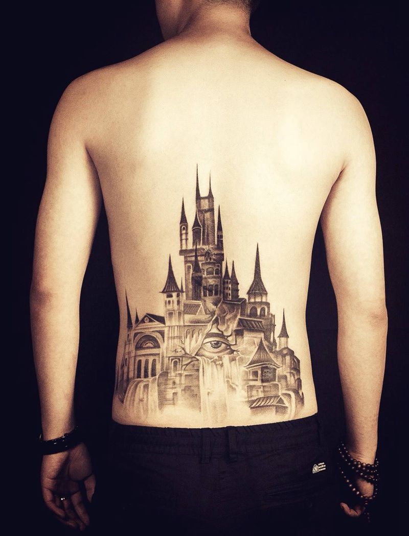 城堡纹身图片