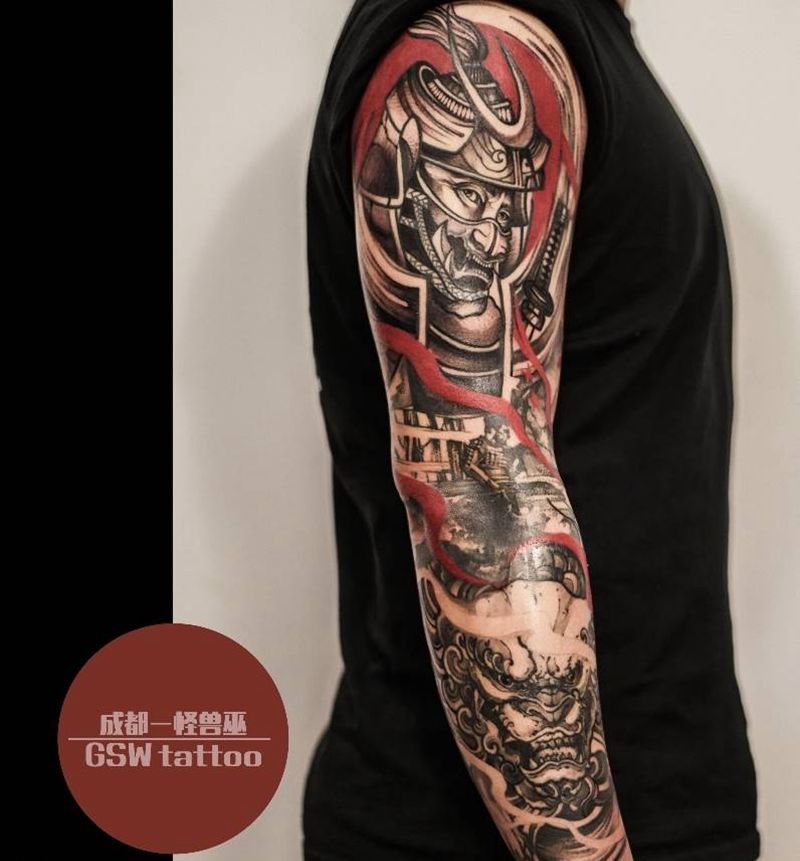武士纹身图片_手臂纹身图案