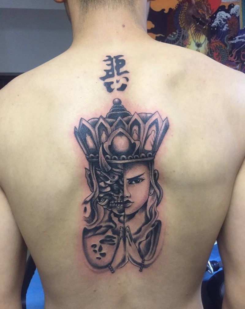 善恶纹身图片_成品纹身图案