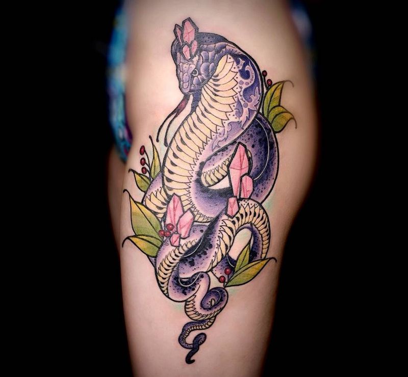 诱惑纹身图片_臀部New School纹身图案