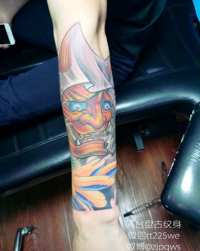 般若纹身图片_手臂手部传统鬼神成品纹身图案