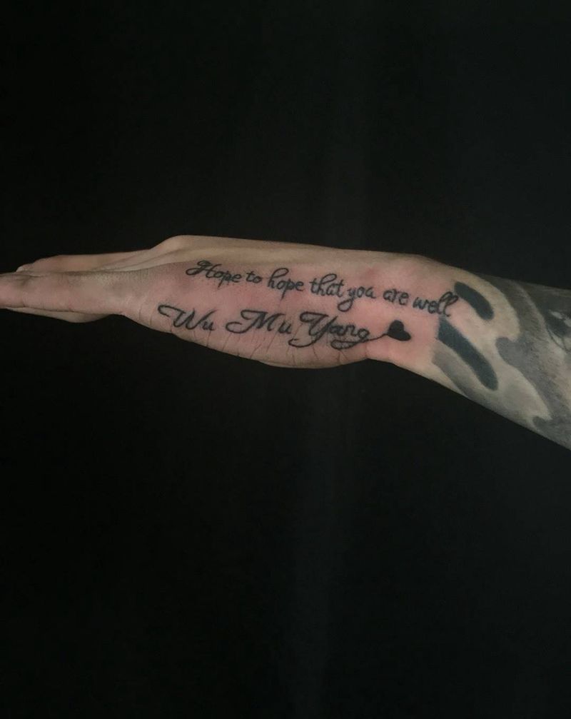 英文纹身图片_成品手部纹身图案