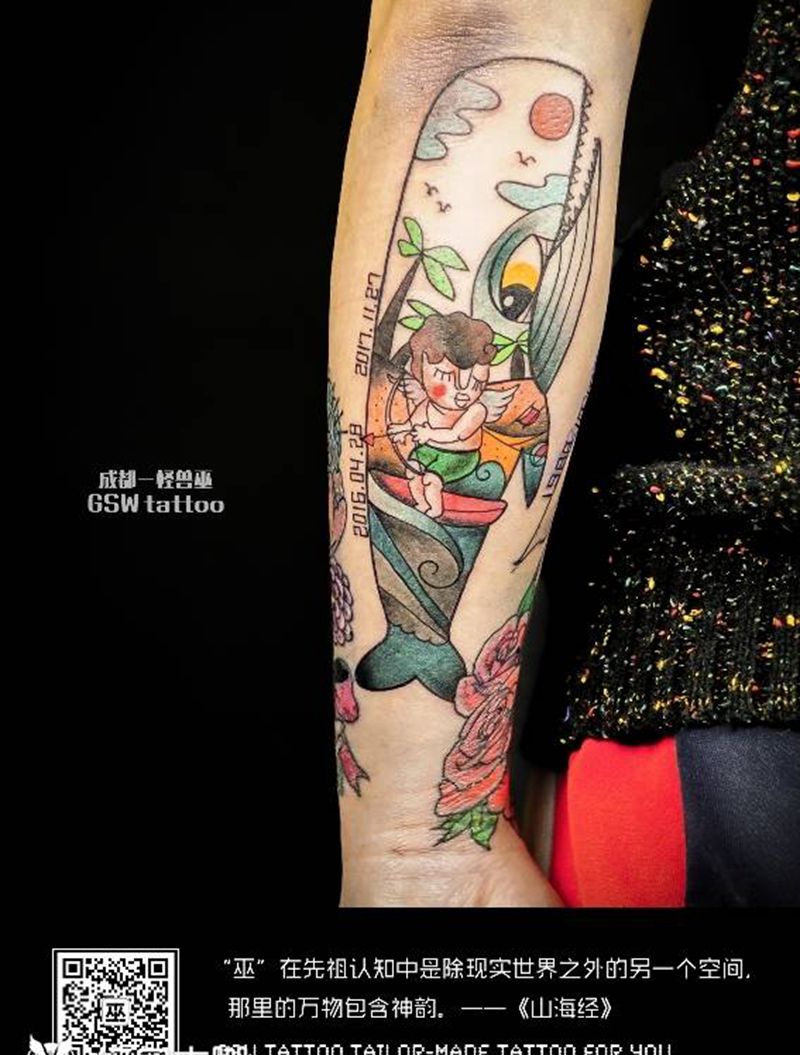 卡通鲸鱼纹身图片