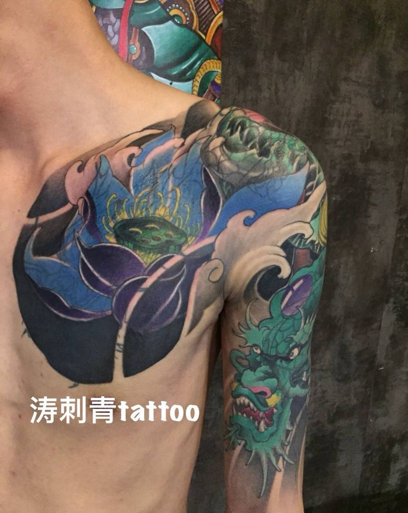 传统半甲纹身图片