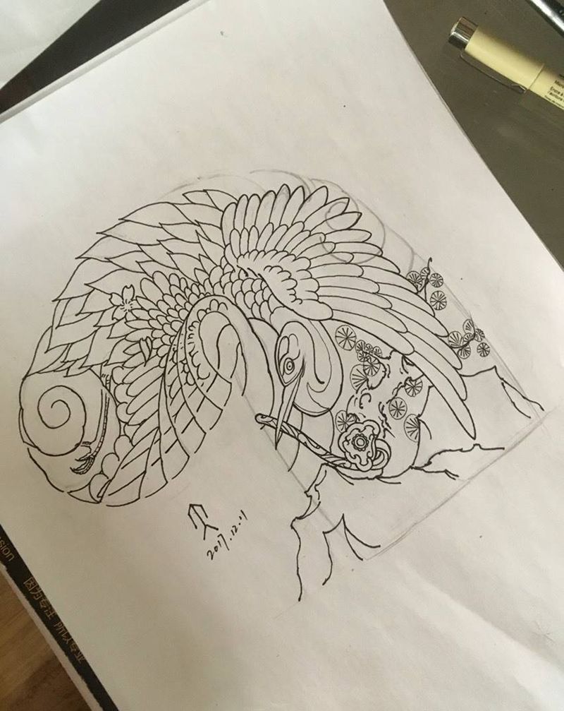 日式半甲纹身图片