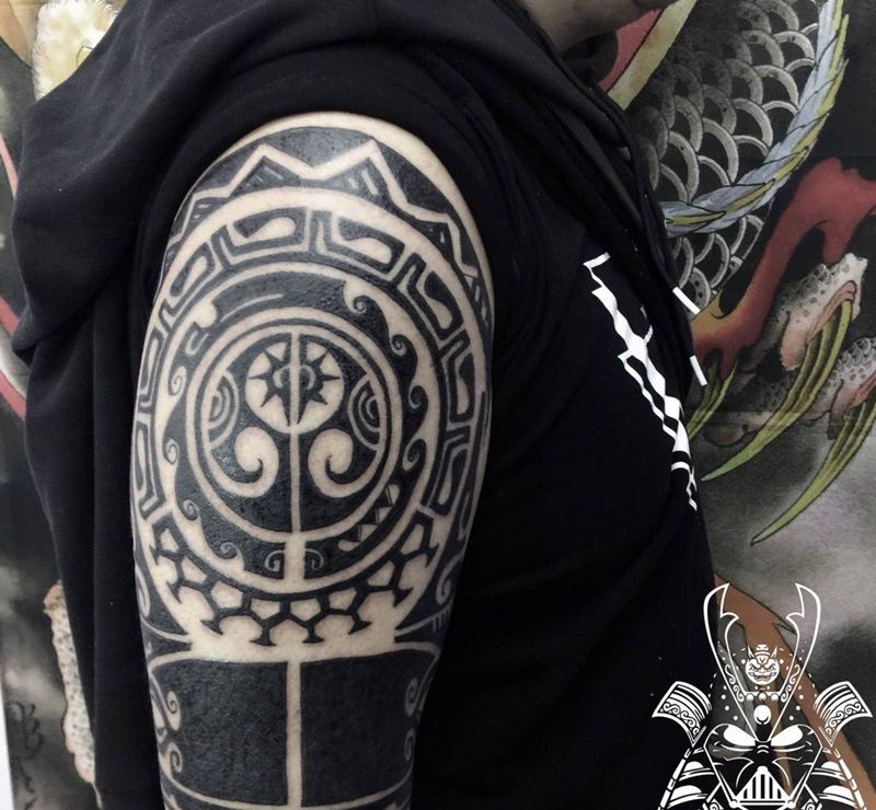 玛雅图腾纹身图片_成品手臂欧美图腾纹身图案