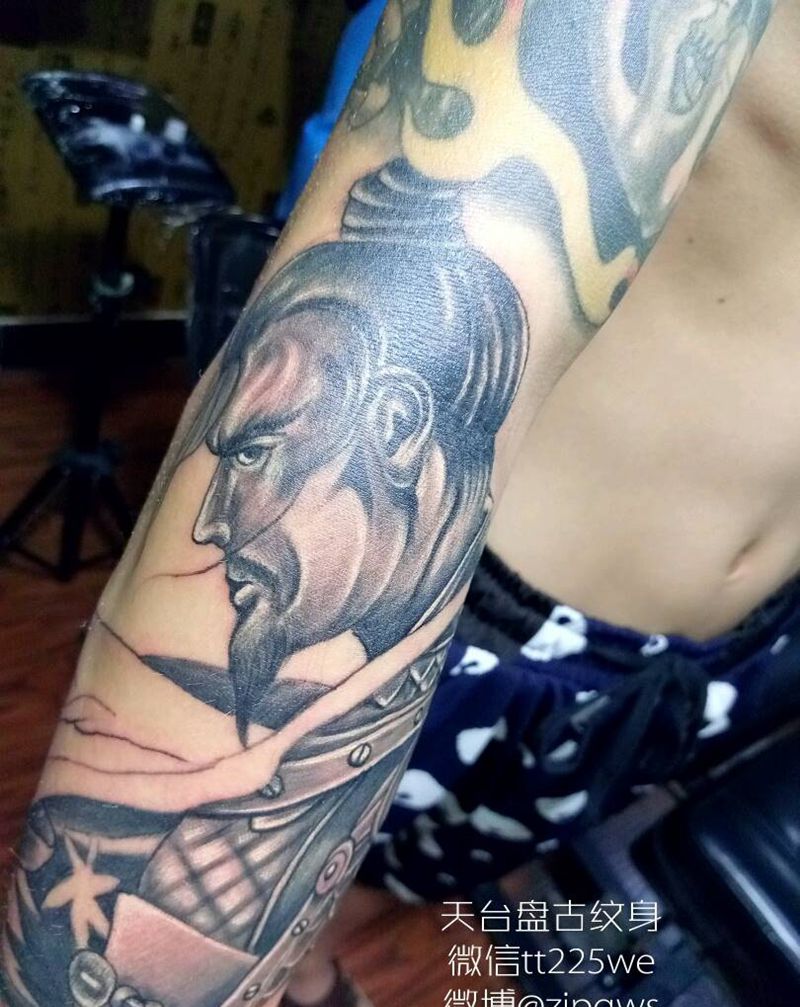 人物纹身图片_手臂肖像人物鬼神成品纹身图案