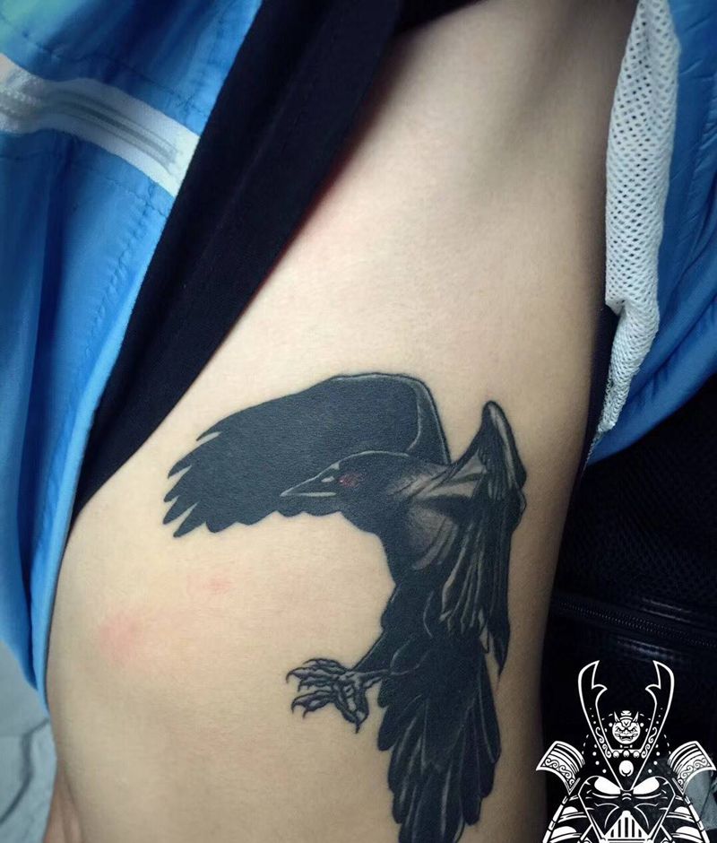 乌鸦纹身图片