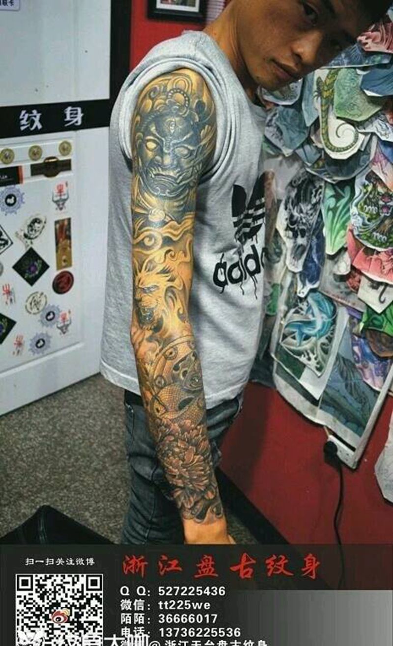 花臂纹身图片_手臂成品纹身图案