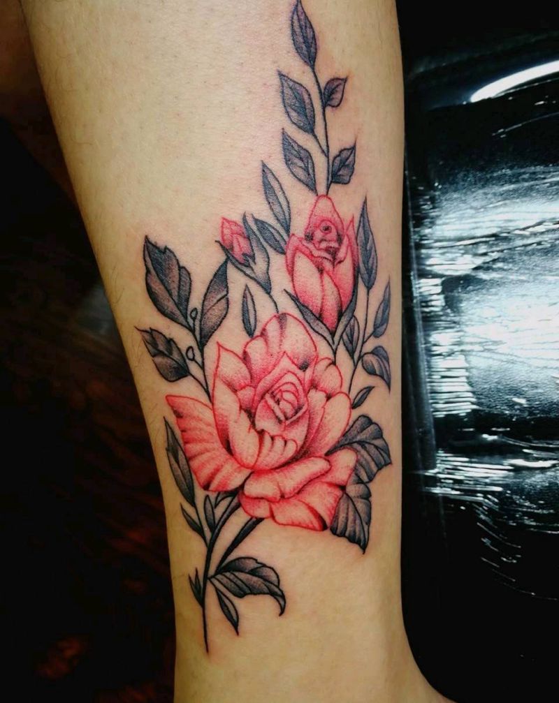 花纹身图片_腿部脚部传统清新植物天台盘古盘古成品纹身图案