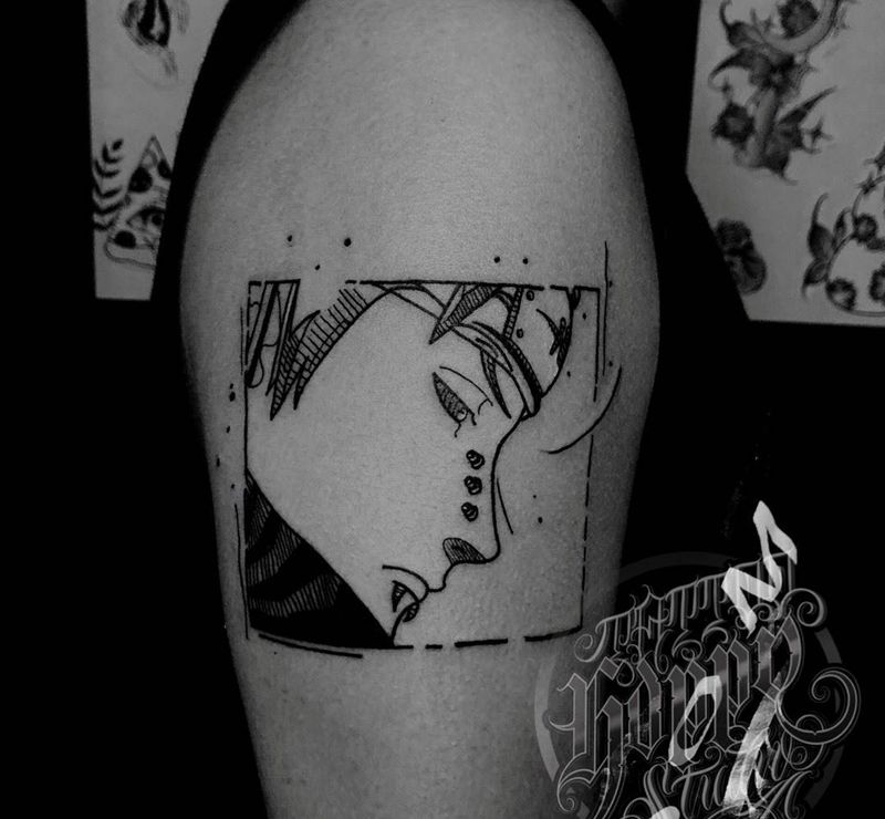 火影忍者纹身图片_手臂点刺New School纹身图案