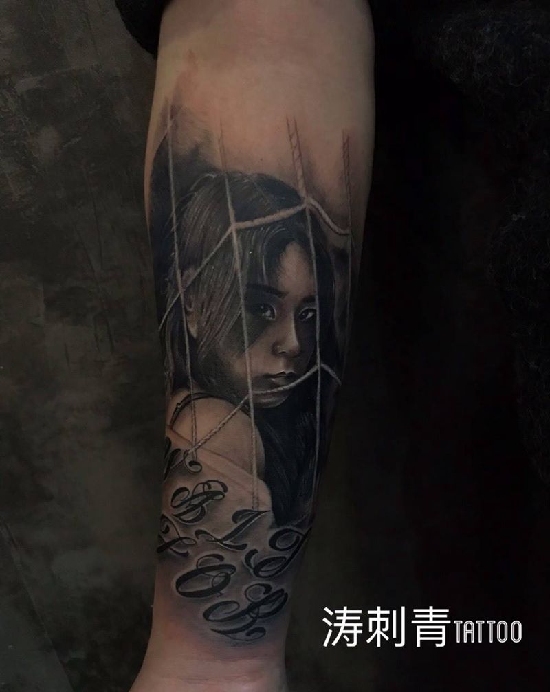 肖像纹身图片_手臂纹身图案