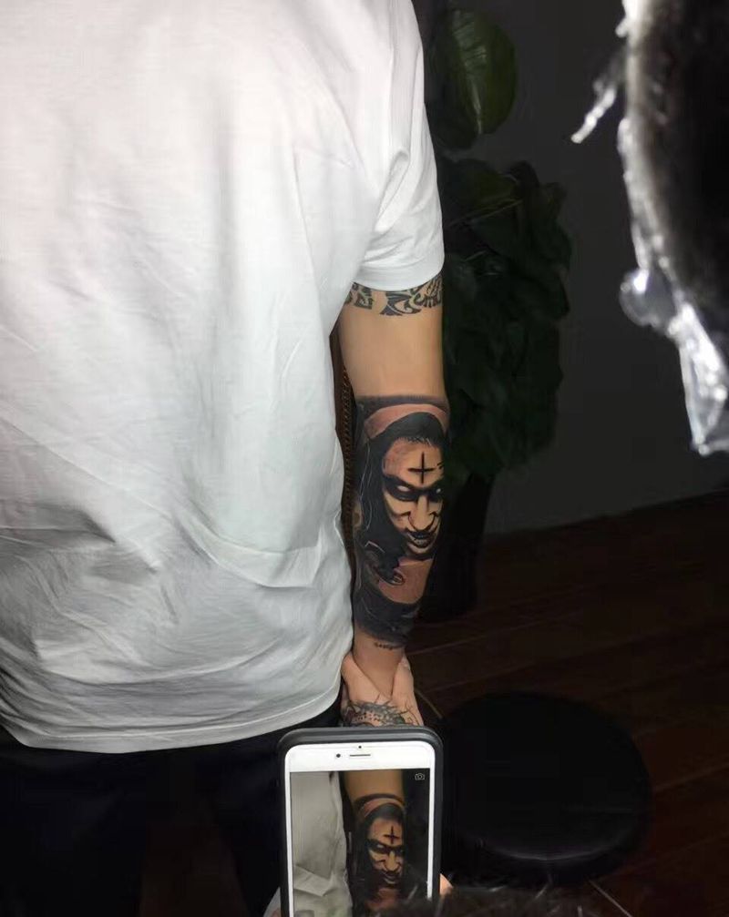 欧美·肖像纹身图片_成品手臂肖像人物纹身图案