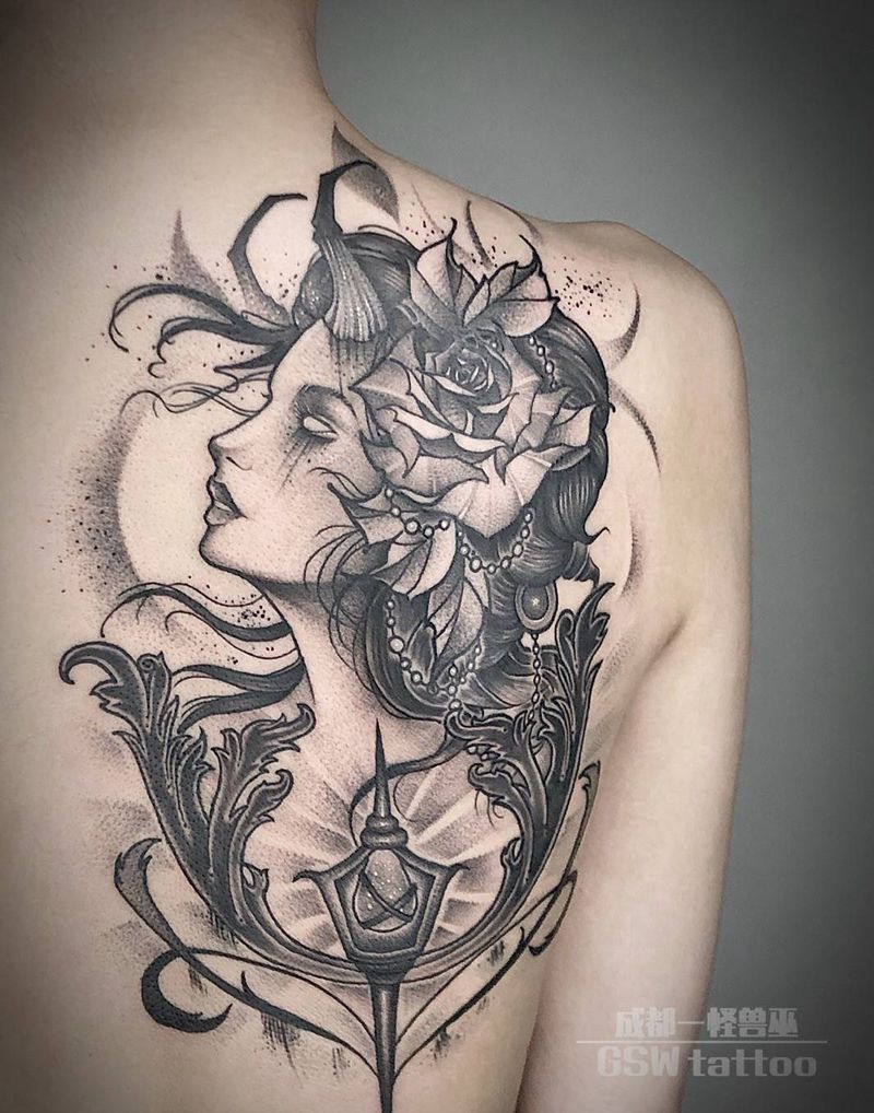 暗黑纹身图片_背部纹身图案